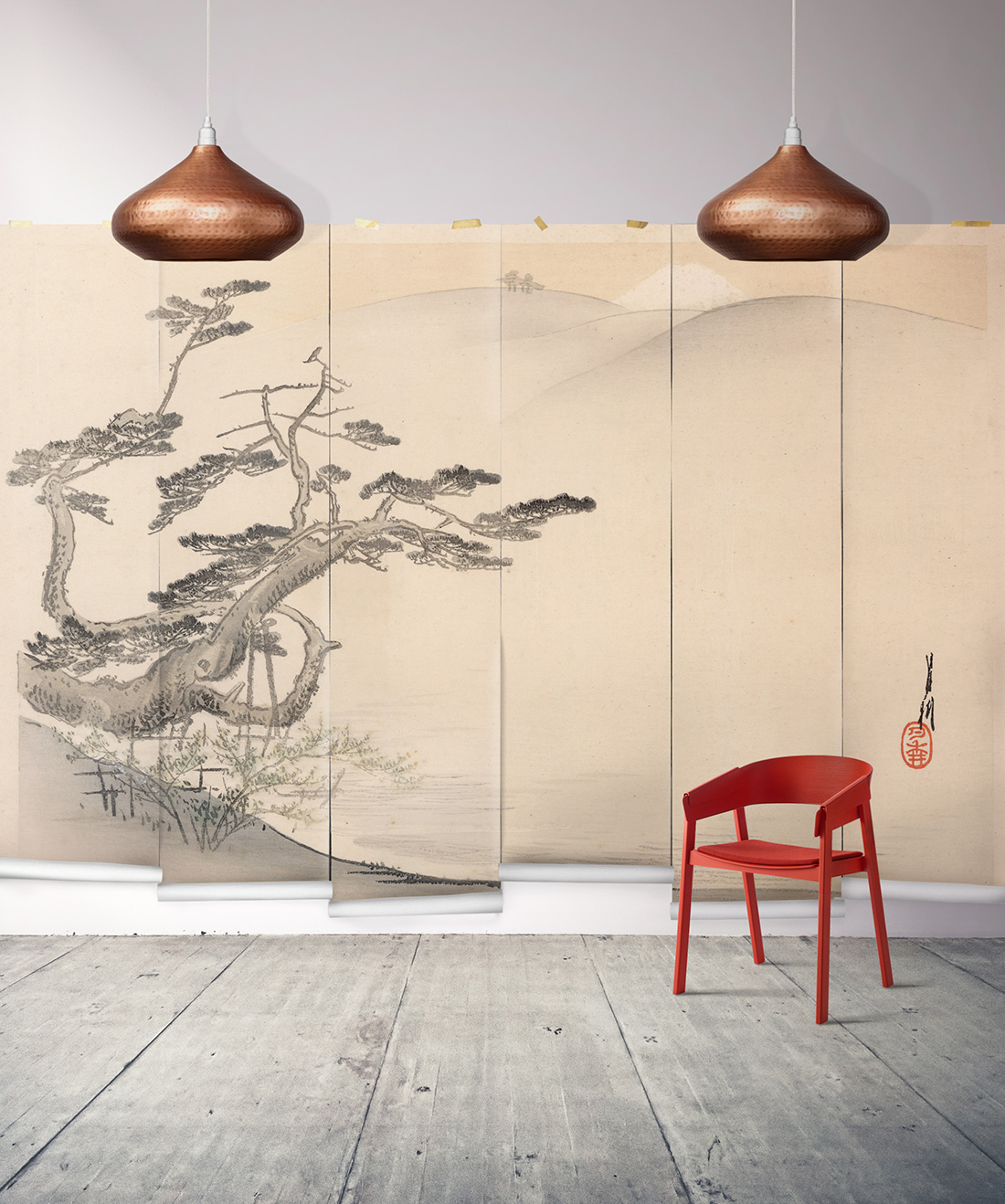 Japanese Hillside Mural • Erstwhile • Swatch