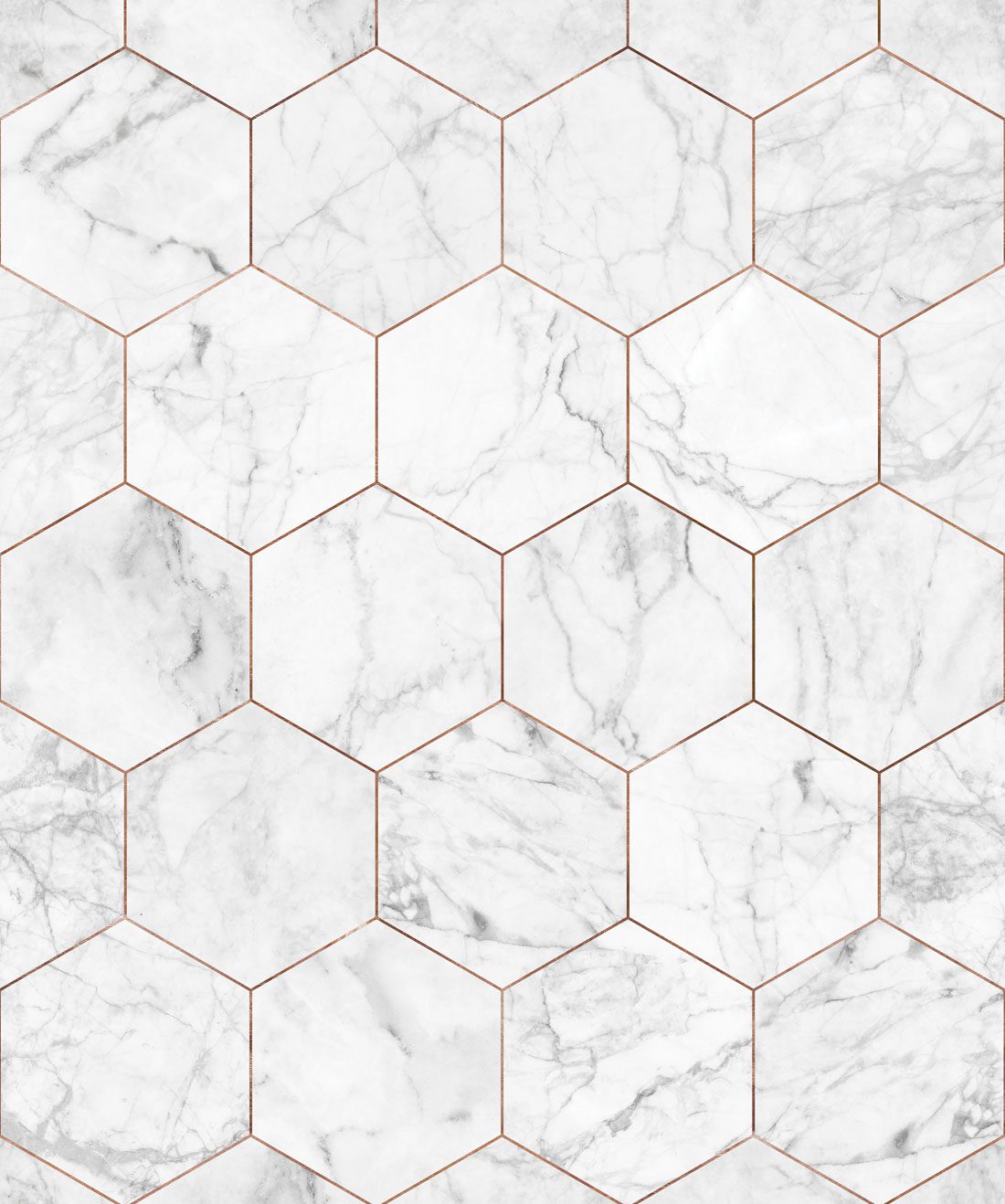 Marble & Copper Tiles Wallpaper • Crisp Marble Tiles • Milton & King