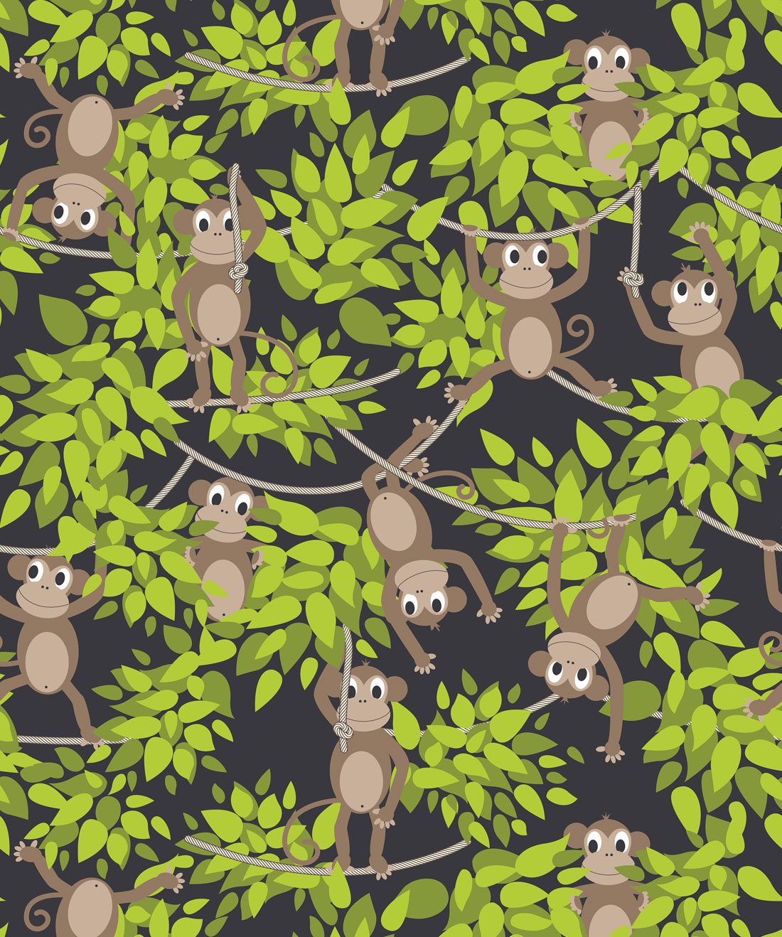 Monkey Wall Wallpaper, Unique Jungle Theme Kids Design • Milton & King