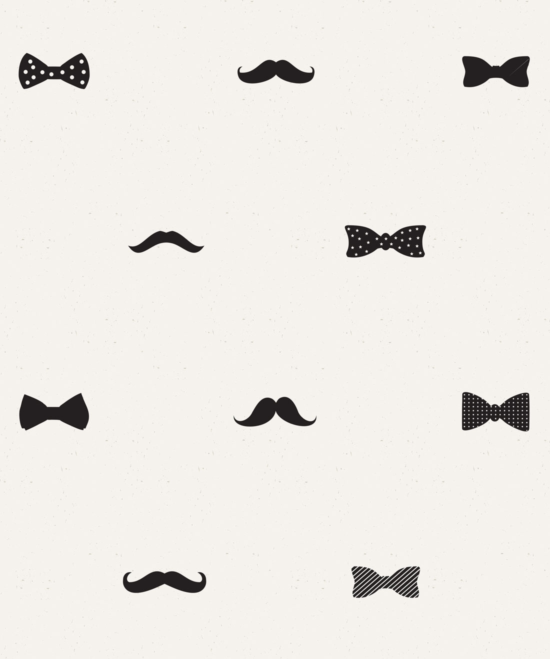 Bow Ties & Mustaches Wallpaper, Cool Hipster Design • Milton & King