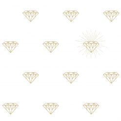 Gold Diamonds Wallpaper in white