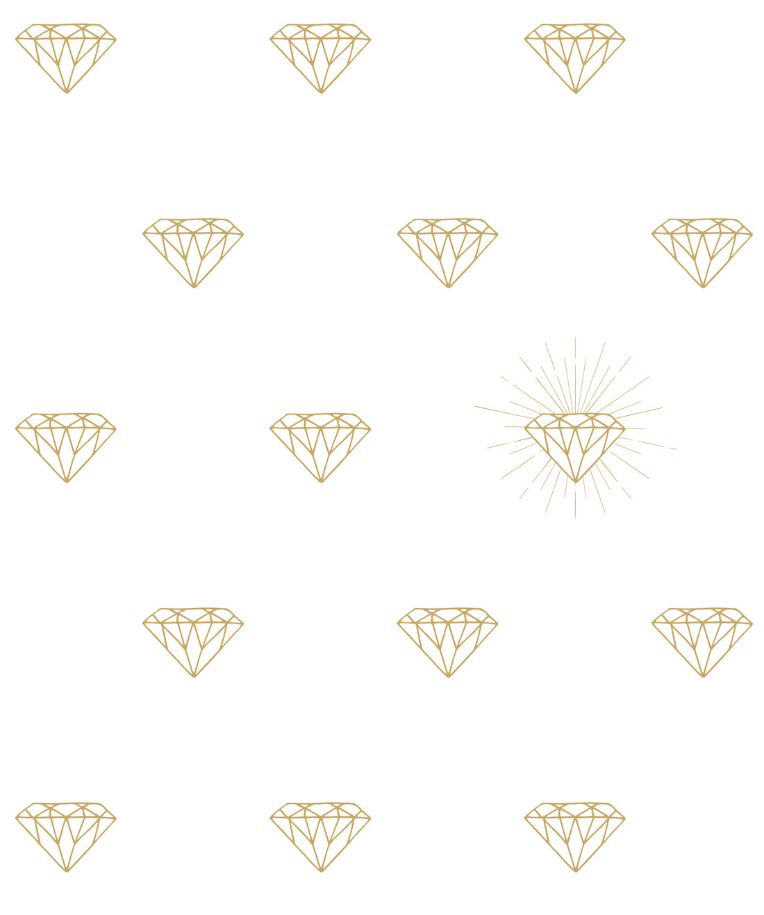 Gold Diamonds Wallpaper, Minimal White Wallpaper • Milton & King
