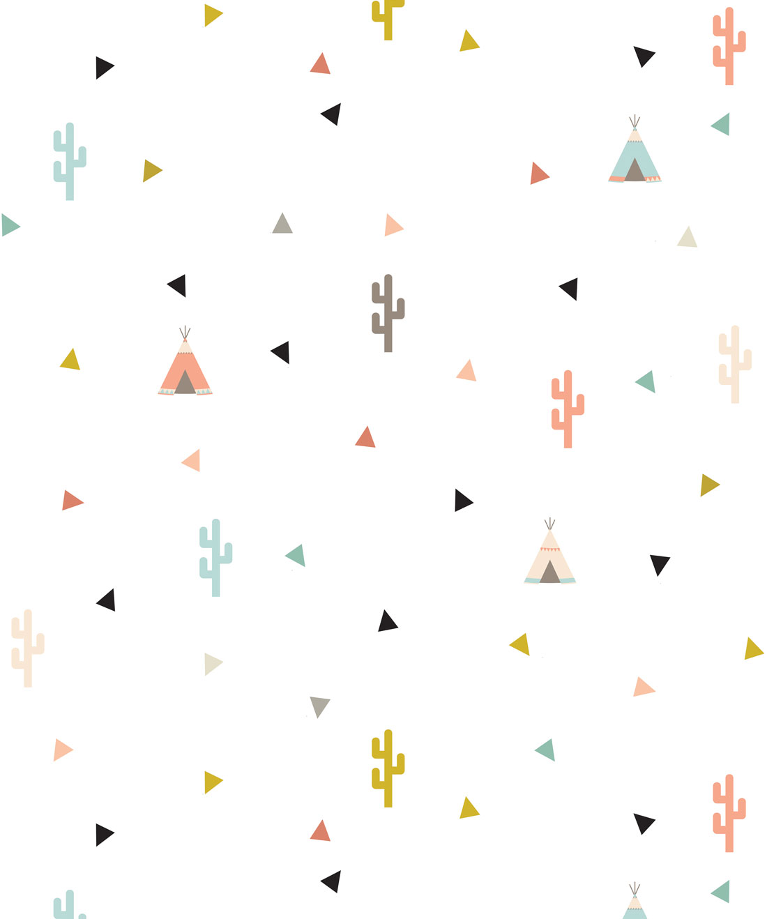 Teepee & Cactus Wallpaper • Muffin & Mani • Swatch