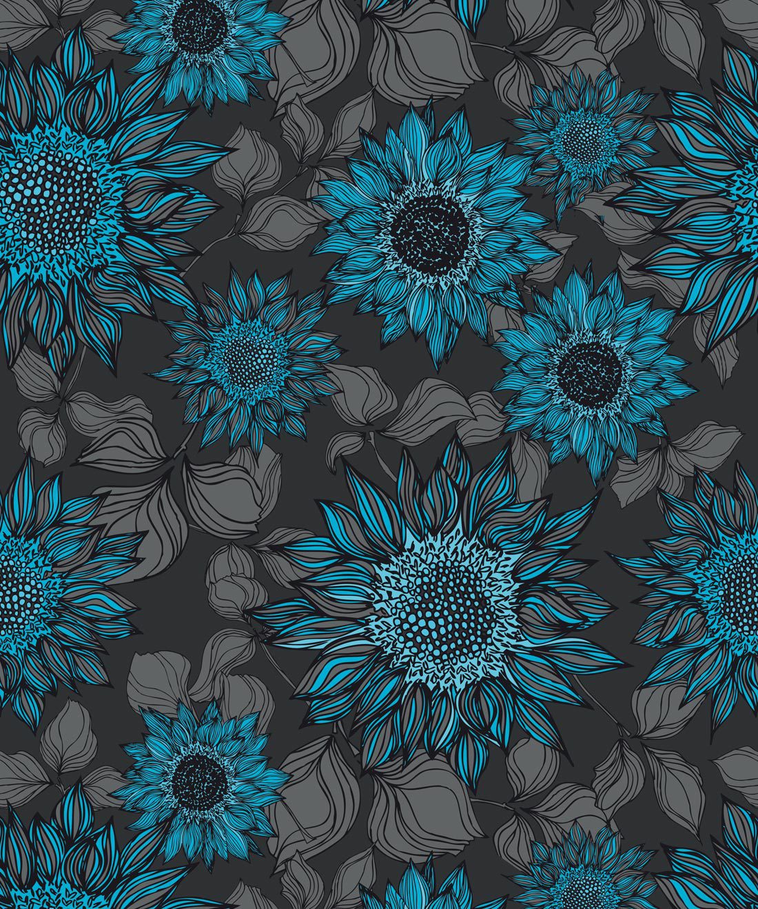 Beatrice, A Black & Blue Floral Wallpaper Print • Milton & King Beatrice, A Black & Blue Floral Wallpaper Print • Milton & King