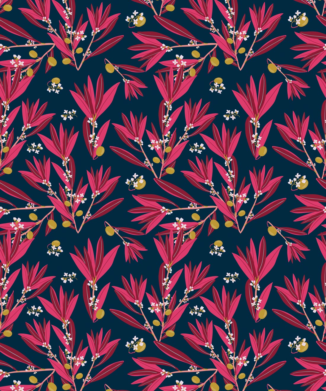 Magenta Botanical Wallpaper By Milton and King
