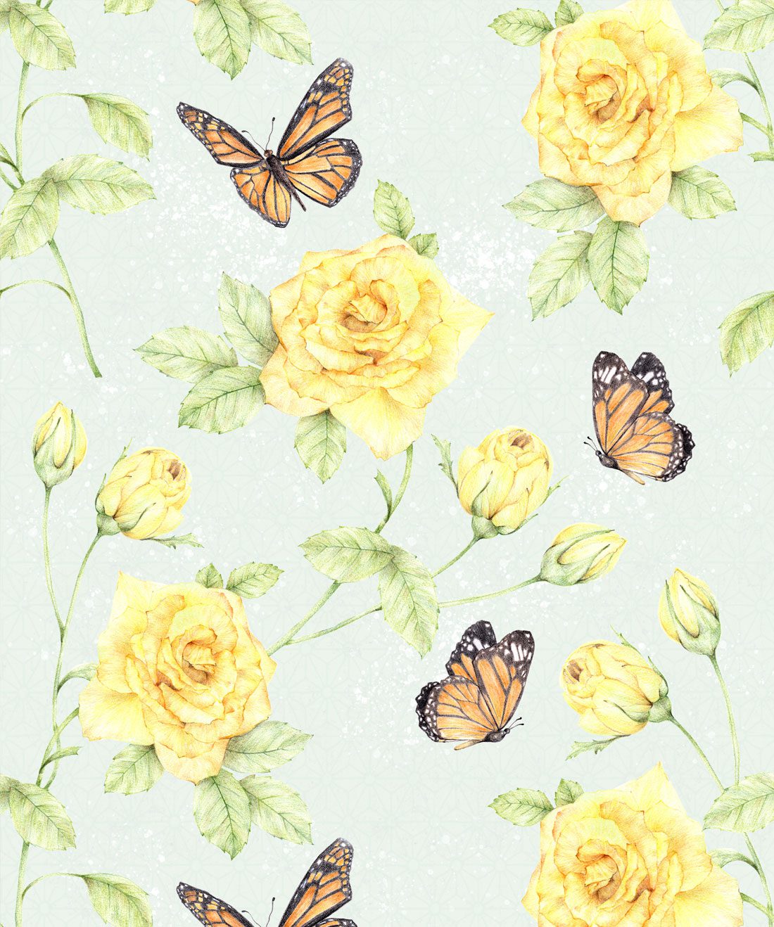 Roses & Butterflies • Unique Designer Wallpaper • Milton & King