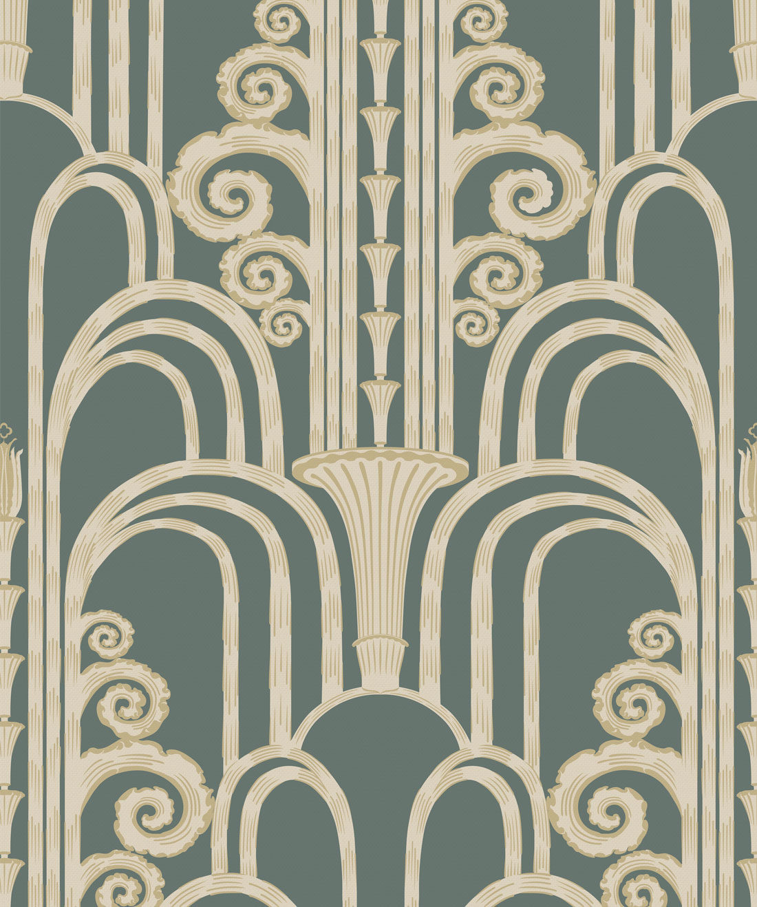 La Fontaine Wallpaper, Original Art Deco Fountain • Milton & King