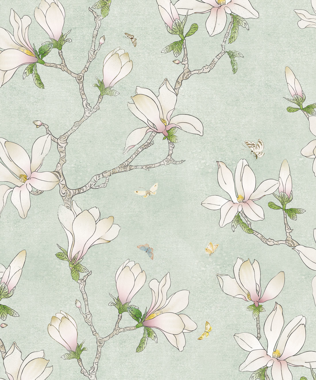 Magnolia Wallpaper • Kingdom Home • White • Swatch