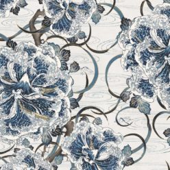 Great Wave Bloom Japanese Wallpaper
