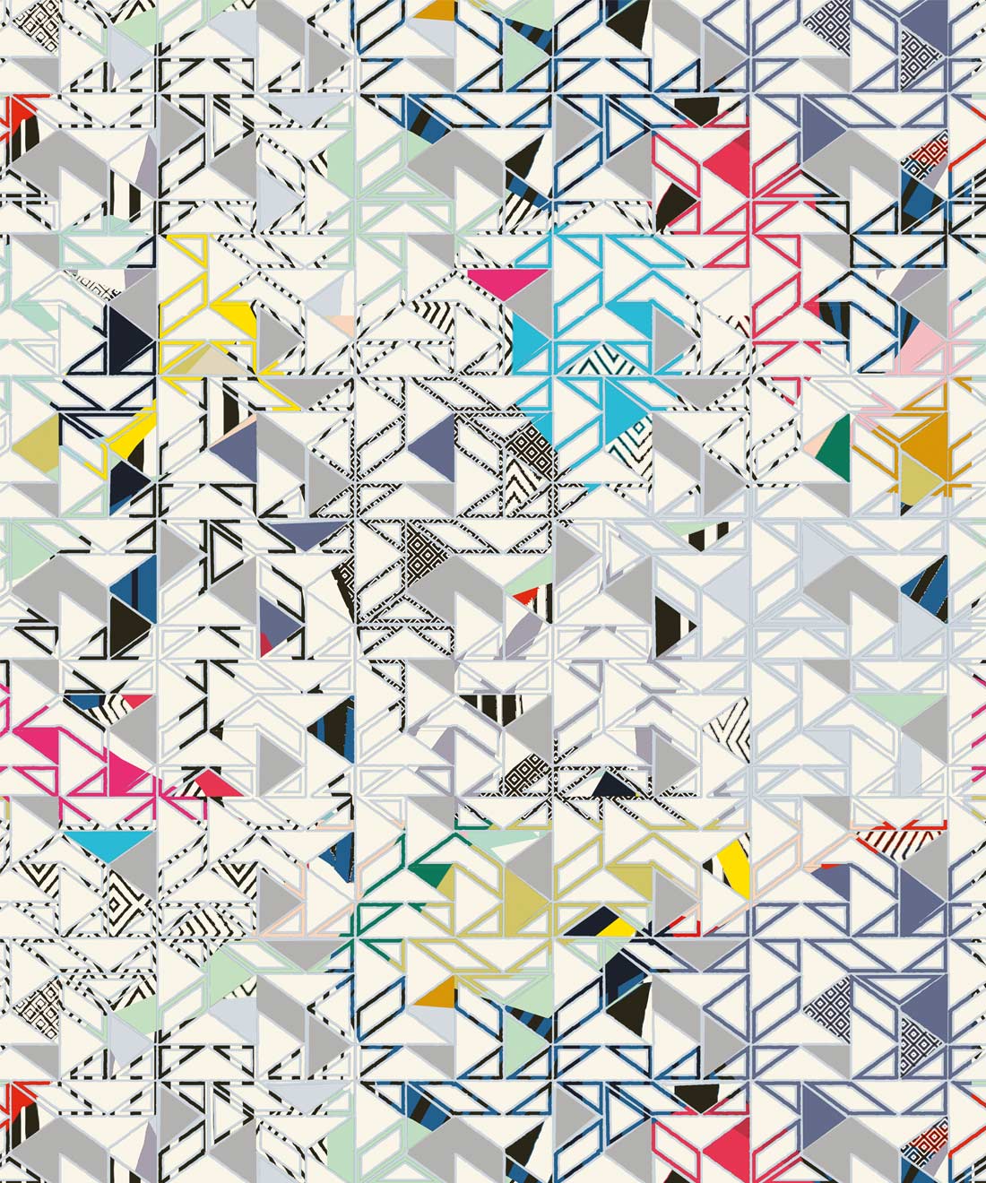 Geometric Bauhaus Wallpaper  Bobbi Beck  Bobbi Beck