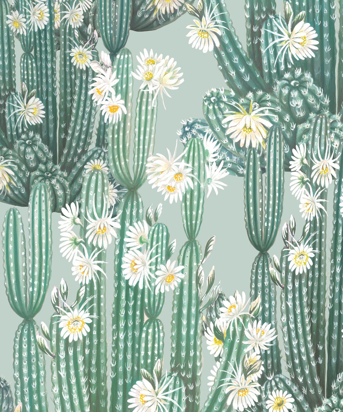 San Pedro Wallpaper • Bethany Linz • Green Aqua • Swatch
