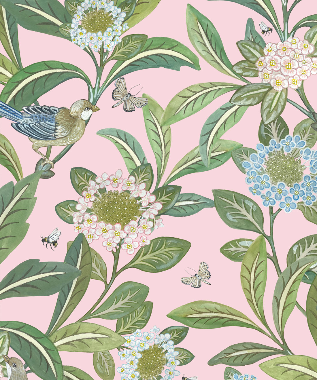 Sunny Garden Wallpaper • Bethany Linz • Pink • Swatch