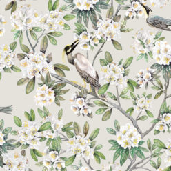 Victoria Wallpaper • Floral Wallpaper • Ivory Wallpaper • Swatch
