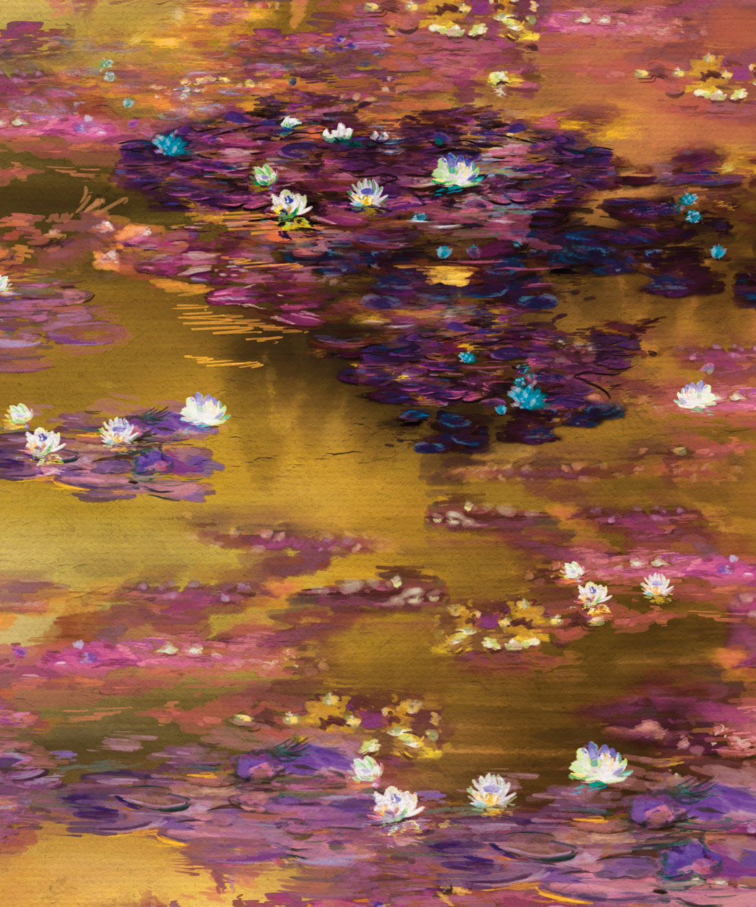 Water Lillies Wallpaper • Kingdom Home • Luminere • Swatch