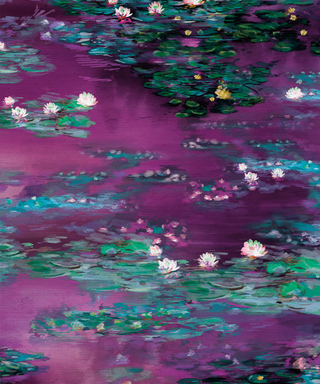 Water Lillies Wallpaper • Kingdom Home • Violeta • Swatch