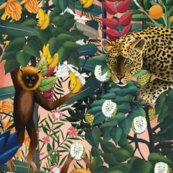 The Jungle Wallpaper • Animal Wallpaper • Botanical Wallpaper • Night Wallpaper • Swatch