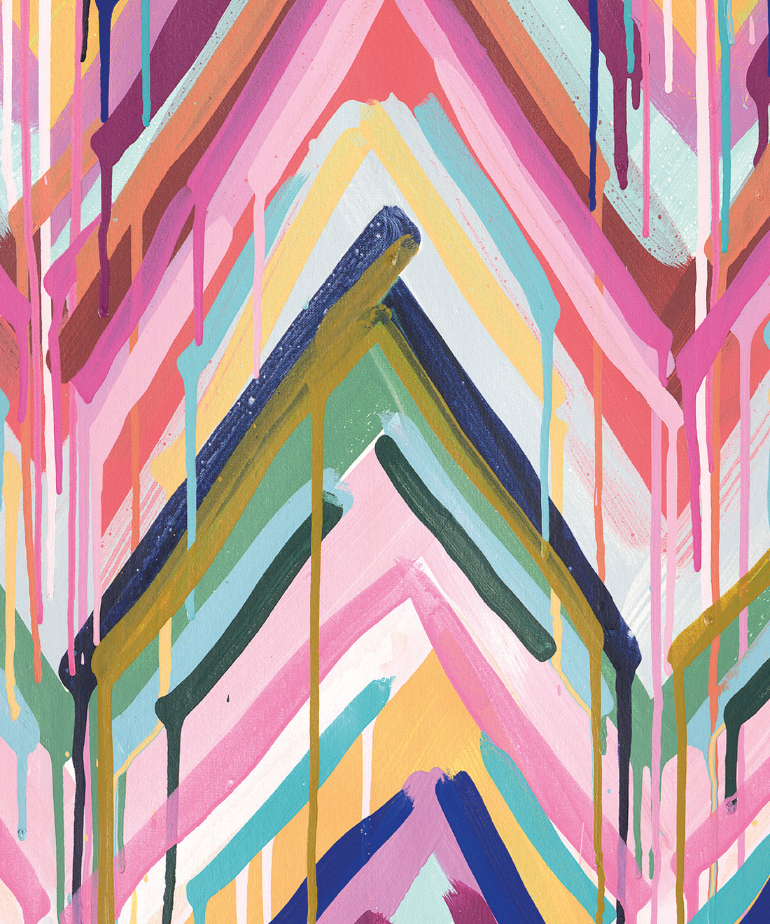 Multi-Colored Zig Zag Pattern Wallpaper Mural