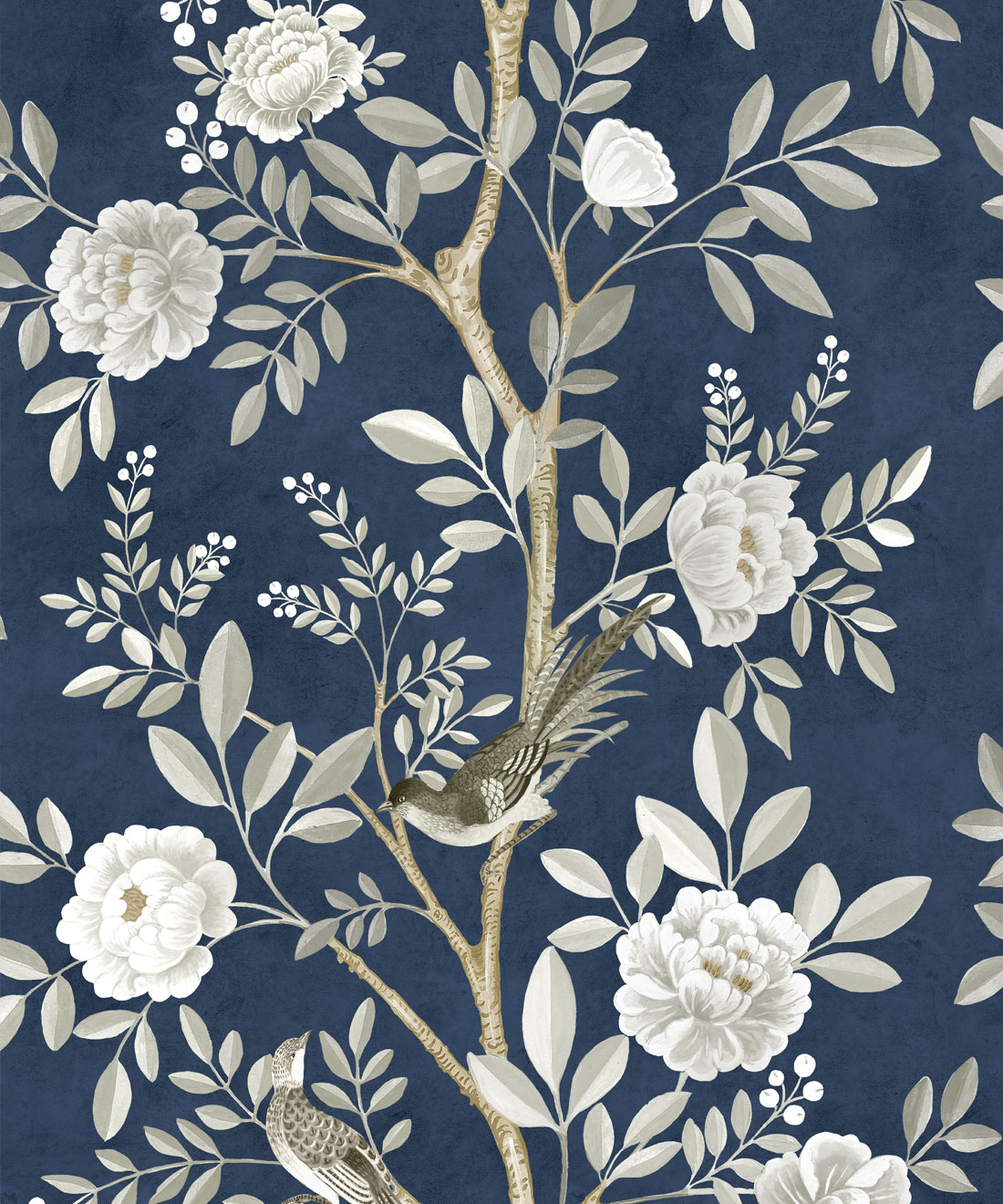 Chinoiserie Wallpaper • Magnolia • Royal Blue • Swatch