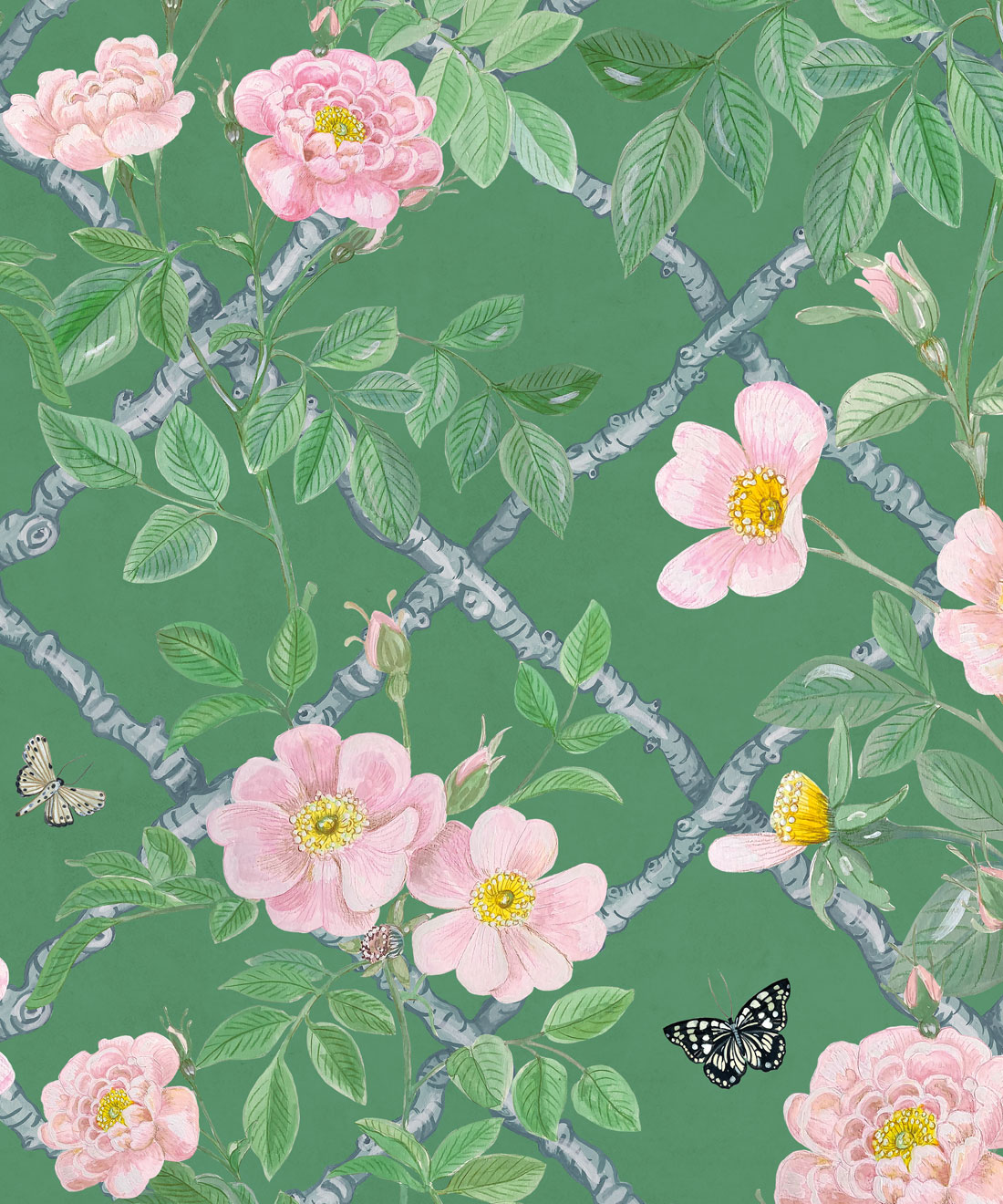1200 X 1600 Wallpaper Flowers Trellis