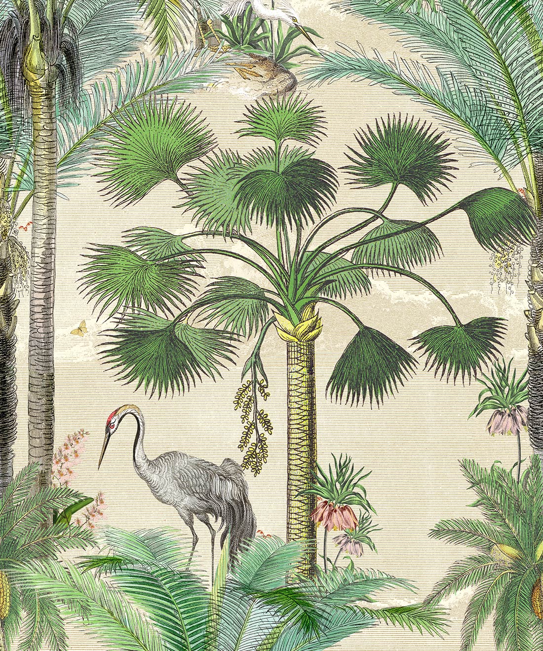 Kerala Palms Mural • Bethany Linz • Beige • Swatch