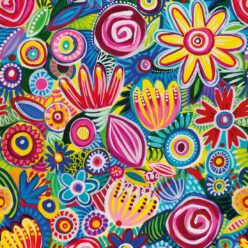 Colour Collaboration Wallpaper • Colorful bright Flower Wallpaper • Swatch