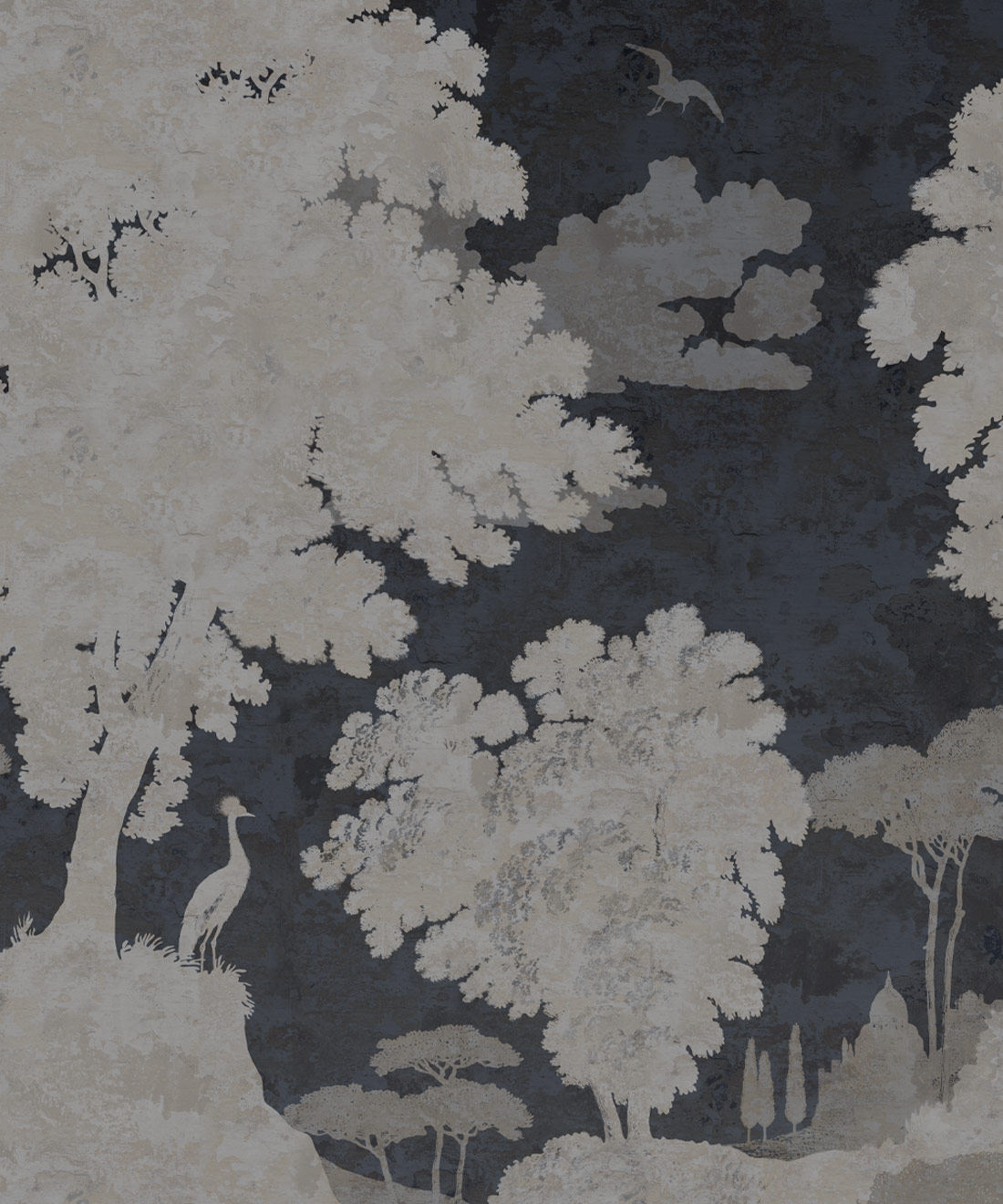 Tuscan Landscape Mural • Bethany Linz • Navy • Swatch
