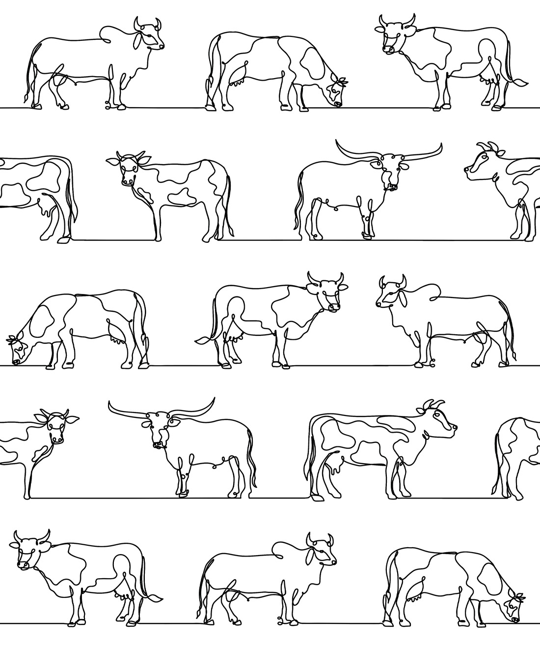 The Herd Wallpaper • Wallpaper Republic • White • Swatch