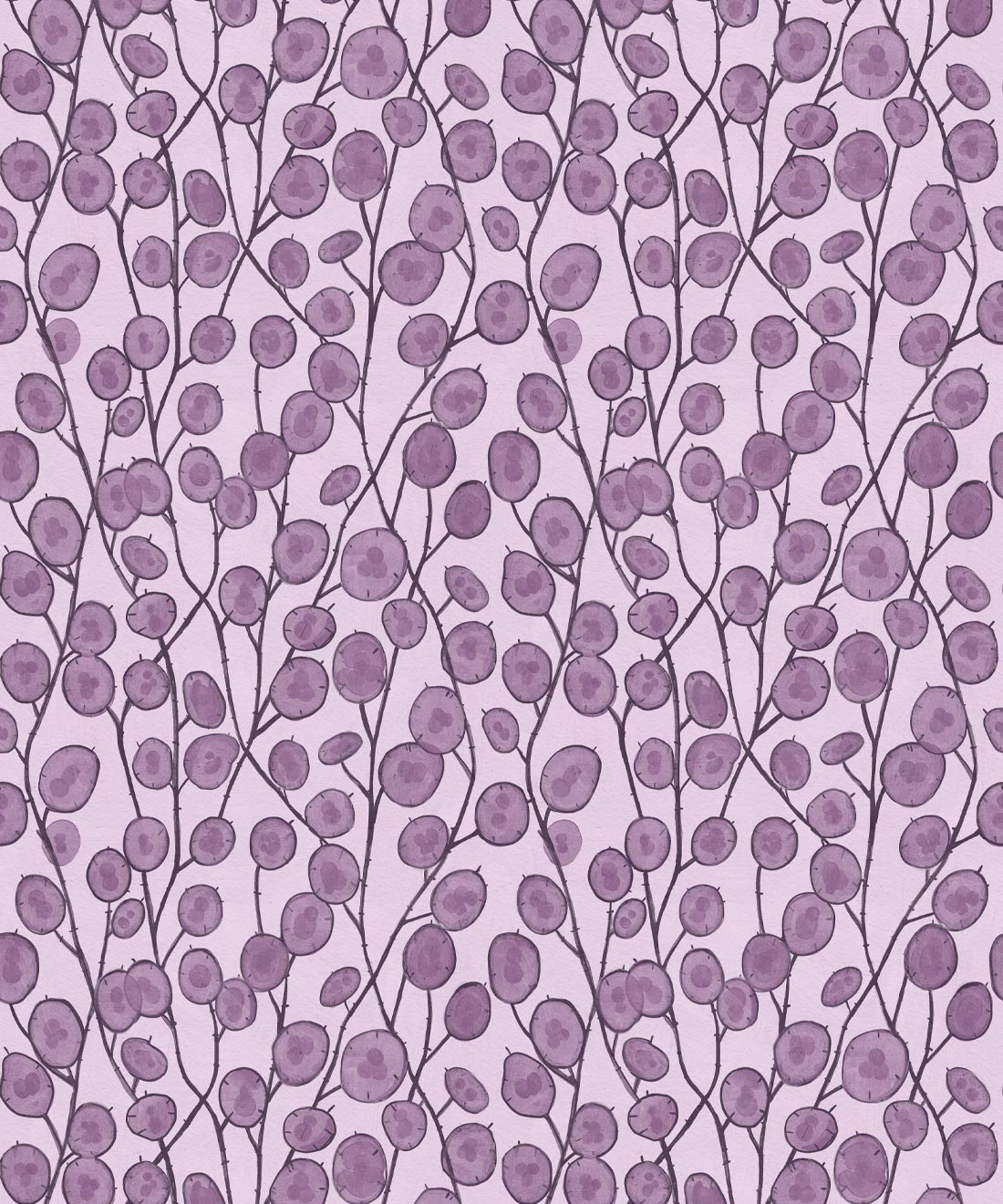 Lunaria Wallpaper • Katie O'Shea • Violet • Swatch
