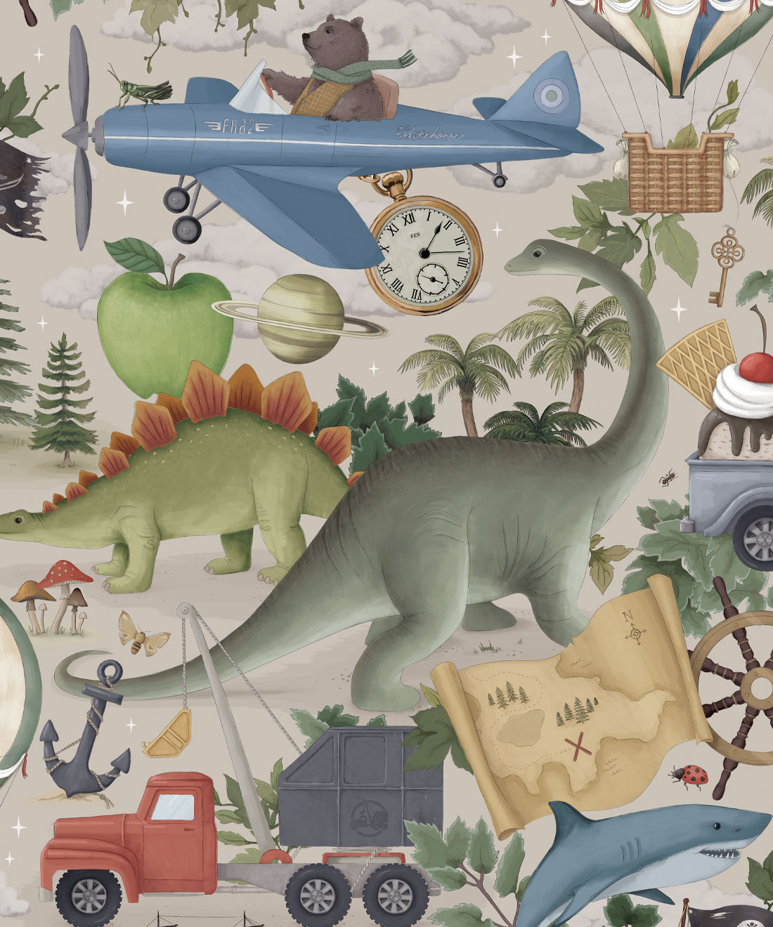 Adventureland Wallpaper • Fleur Harris • Sand • Swatch