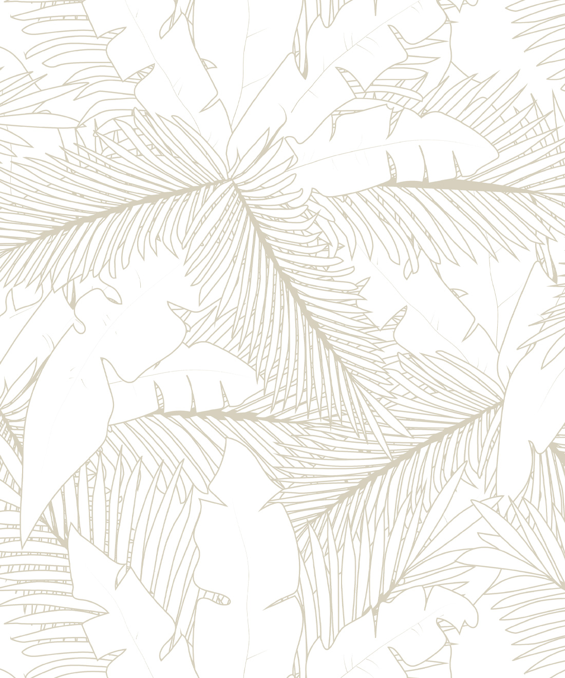 Black and white leaves drawing leaves wallpaper - TenStickers
