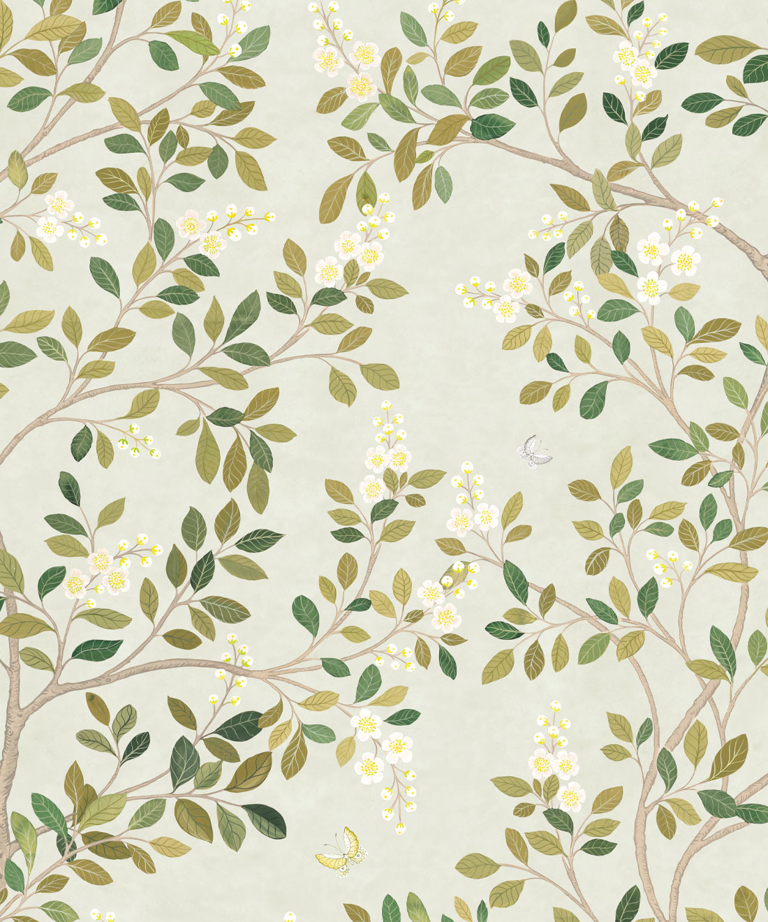White Blossom Tree Wallpaper • Chinoiserie • Milton & King USA