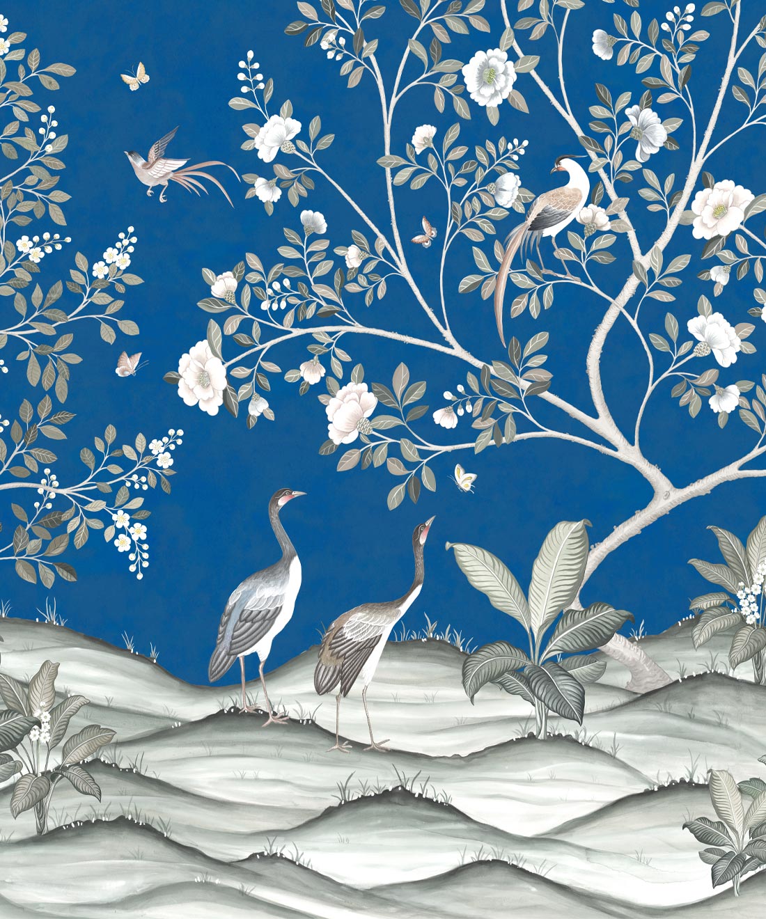 Spring Landscape Mural • Bethany Linz • Cobalt • Swatch