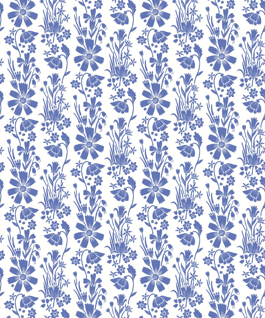 Corsage Wallpaper • Allira Tee • Cornflower Blue • Swatch