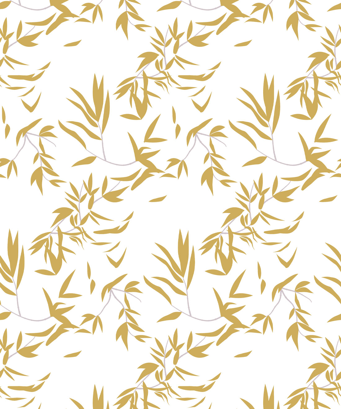 Bamboo Leaves Wallpaper • Maeve Oliver • Antique Moss • Swatch