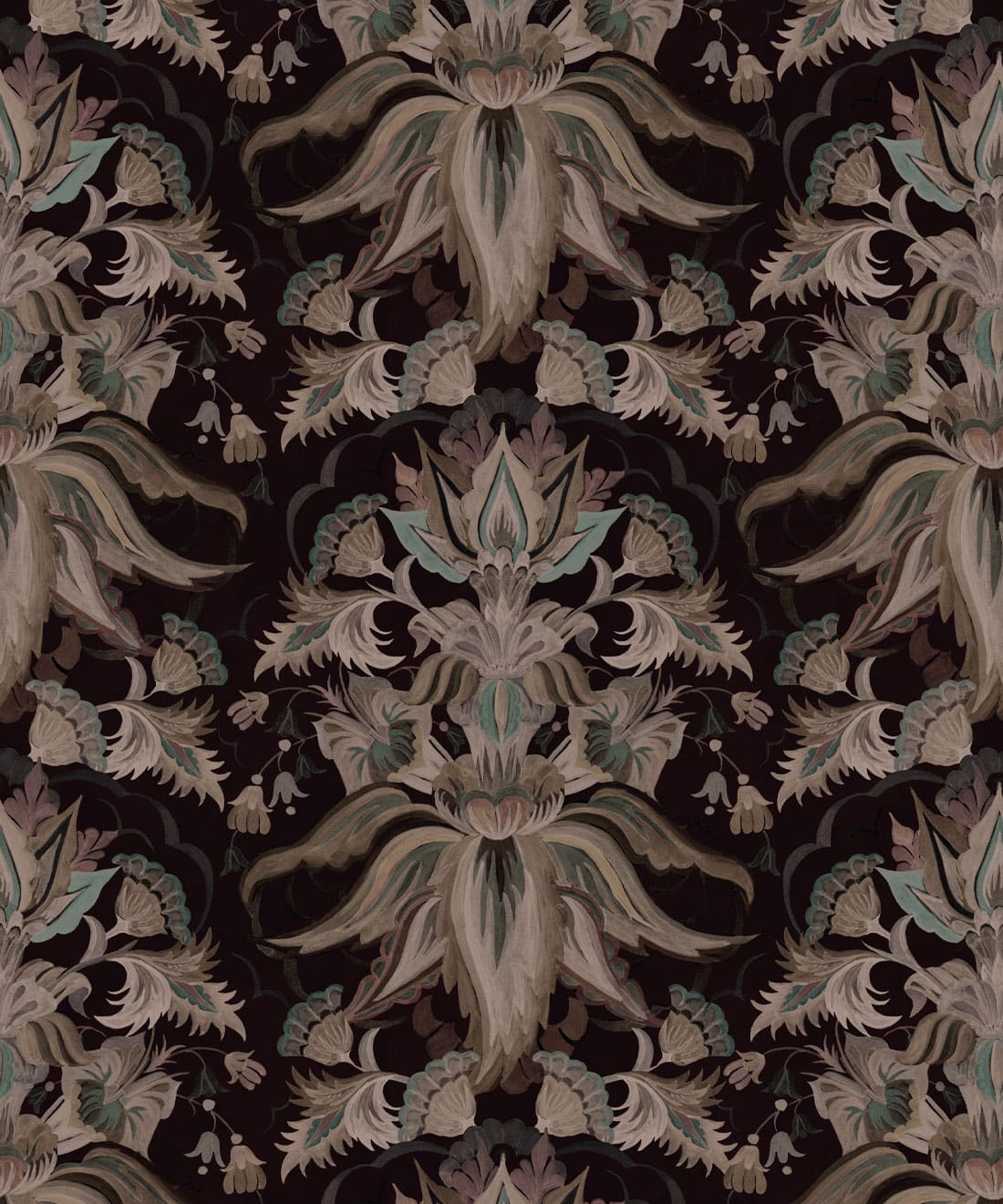 Sunset Lillies Wallpaper • House of Heras • Ink • Swatch