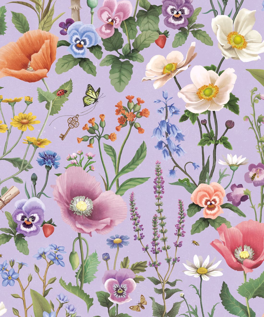 Garden of Dreams Wallpaper Garden of Dreams Wallpaper • Fleur Harris • Lilac • Swatch