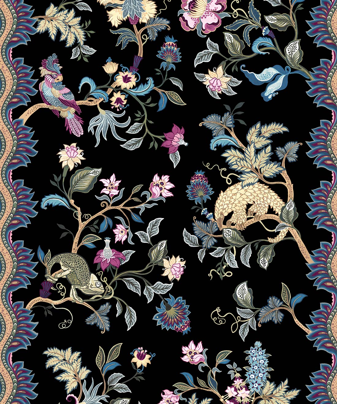 Fantasia Wilds Wallpaper • Iryna Ruggeri • Black • Swatch