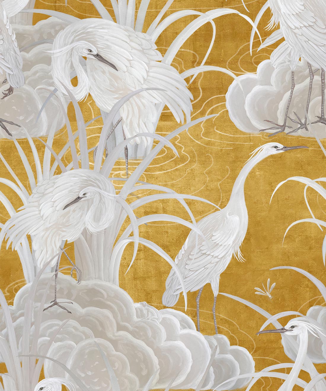 Water Birds Wallpaper • Bethany Linz • Gold • Swatch