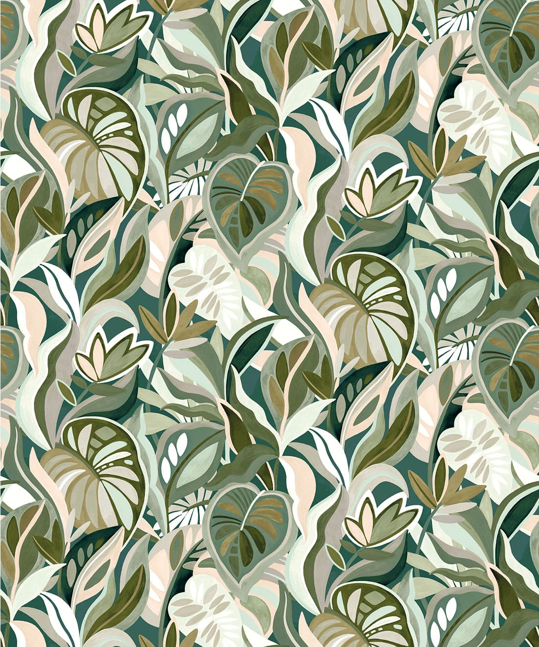 Palmetto Type II Vinyl Wallpaper • Commercial Vinyl • Olive Garden • Swatch