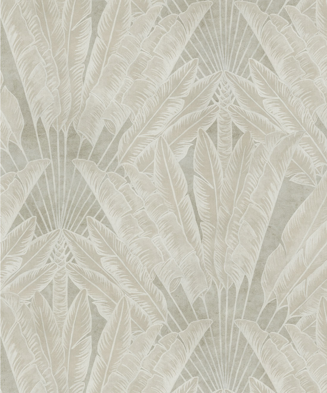 Travelers Palm Wallpaper Decorative Textile Wallpaper • Bethany Linz • Beige • Swatch