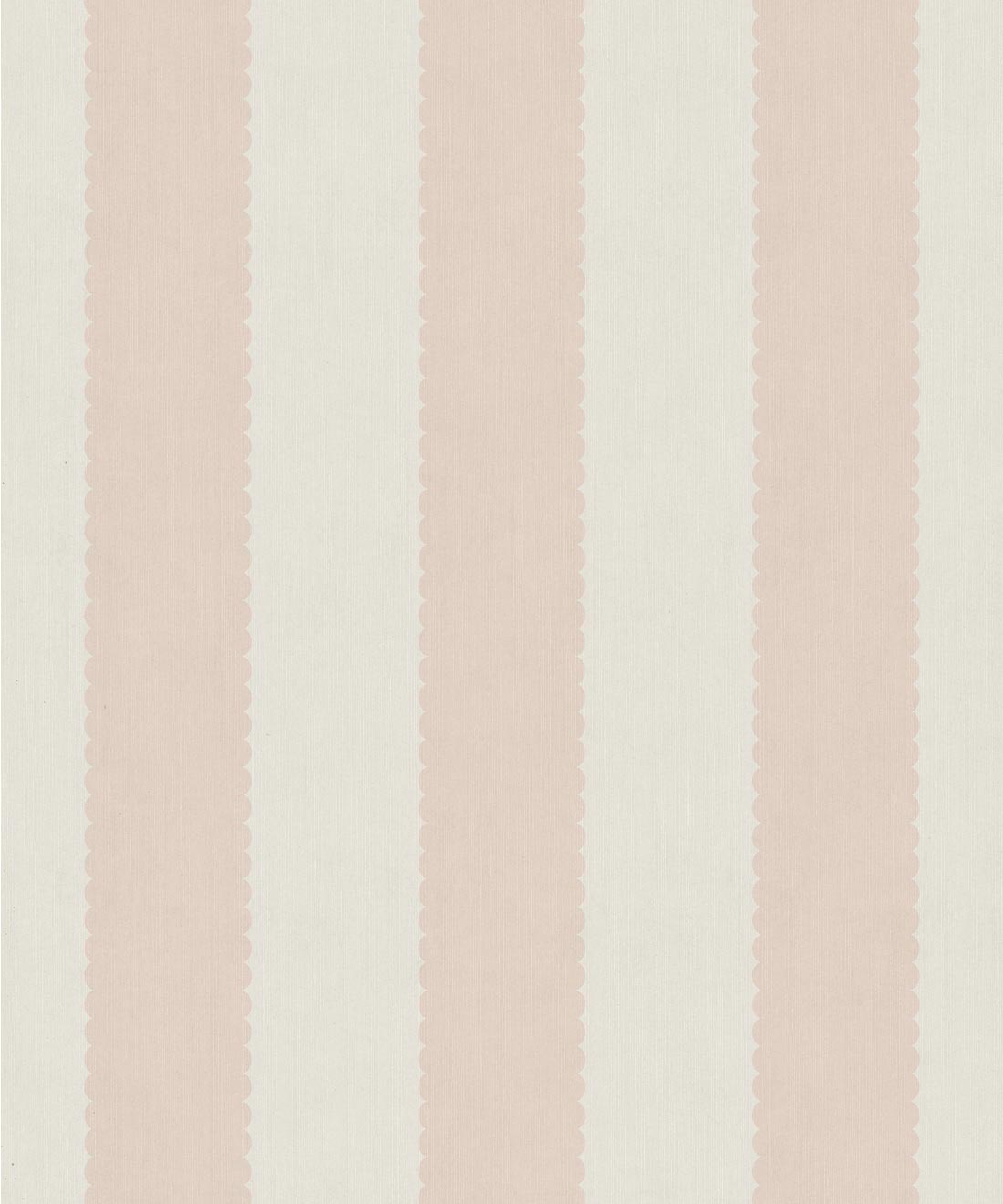 Scallop Stripe Decorative Textile Wallpaper • Milton & King Studio • Antique Rose • Swatch