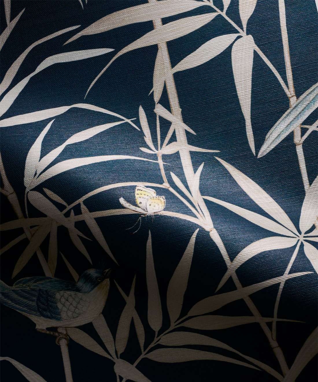Bamboo Grasscloth Wallpaper • Bethany Linz • Navy • Swatch