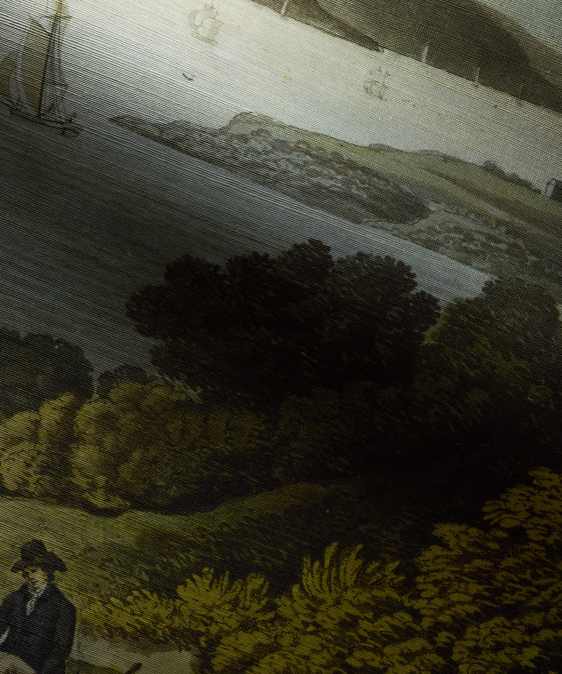 English Landscape Grasscloth Mural • Bethany Linz • Swatch