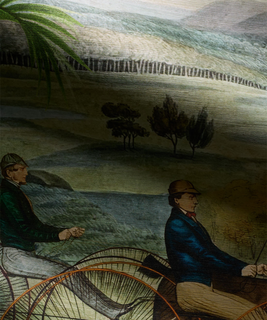 The Race at Hyde Park Grasscloth Mural • Bethany Linz • Swatch