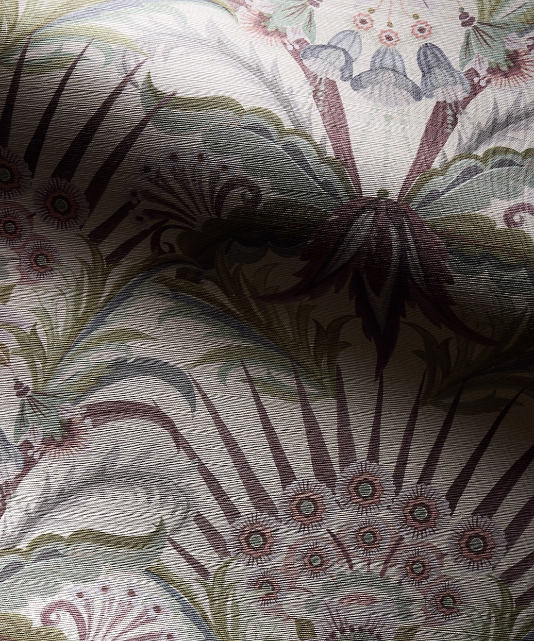 Morning Flowers Grasscloth Wallpaper • House of Heras • Lavender • Swatch
