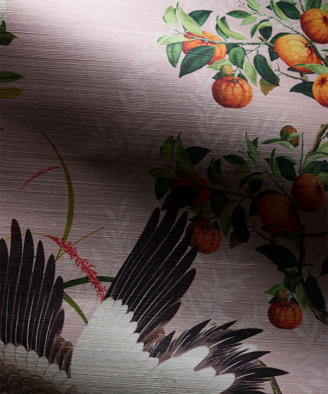 Oriental Garden Grasscloth Mural • Kingdom Home • Coral • Swatch