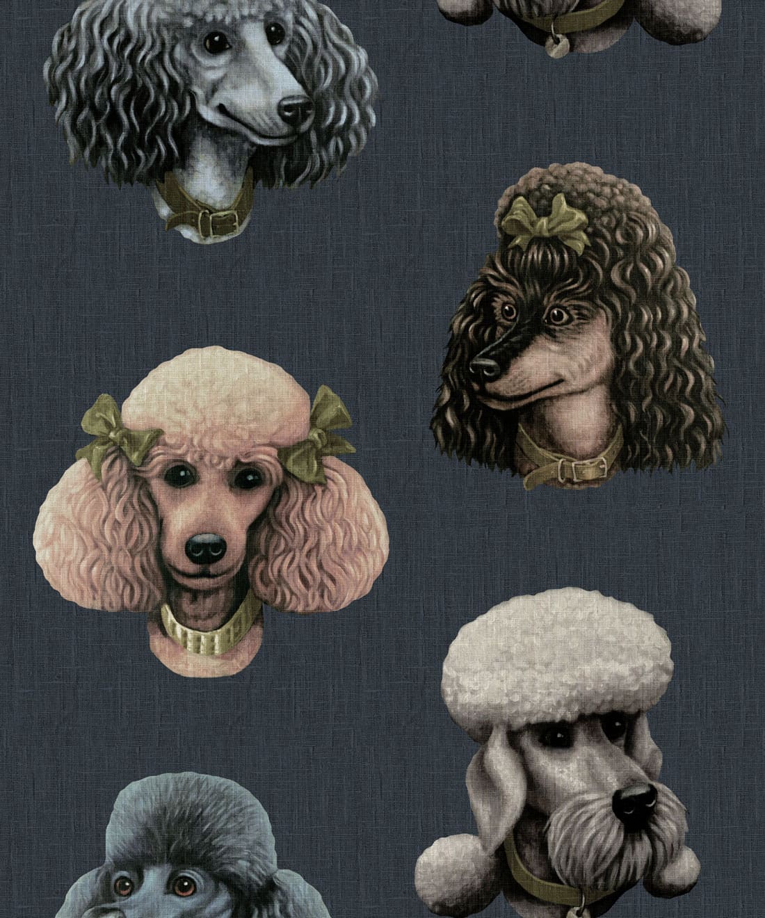 Poodle Parlour Wallpaper • Poodle & Blonde • Midnight • Swatch