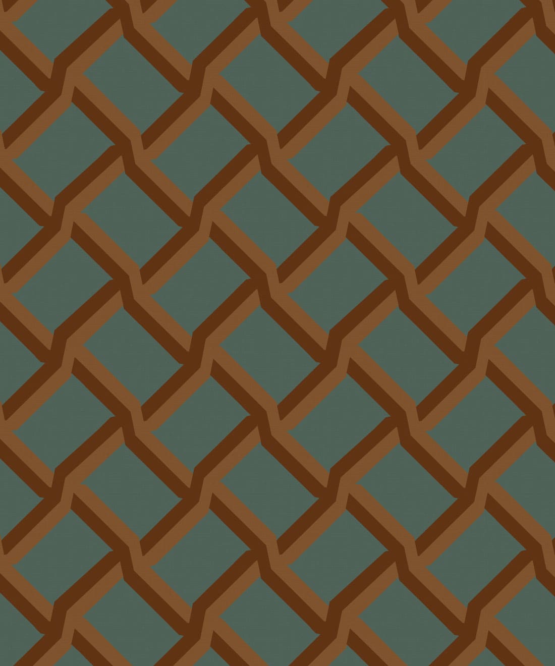 Vintage Trellis Wallpaper • Poodle & Blonde • Petrol • Swatch