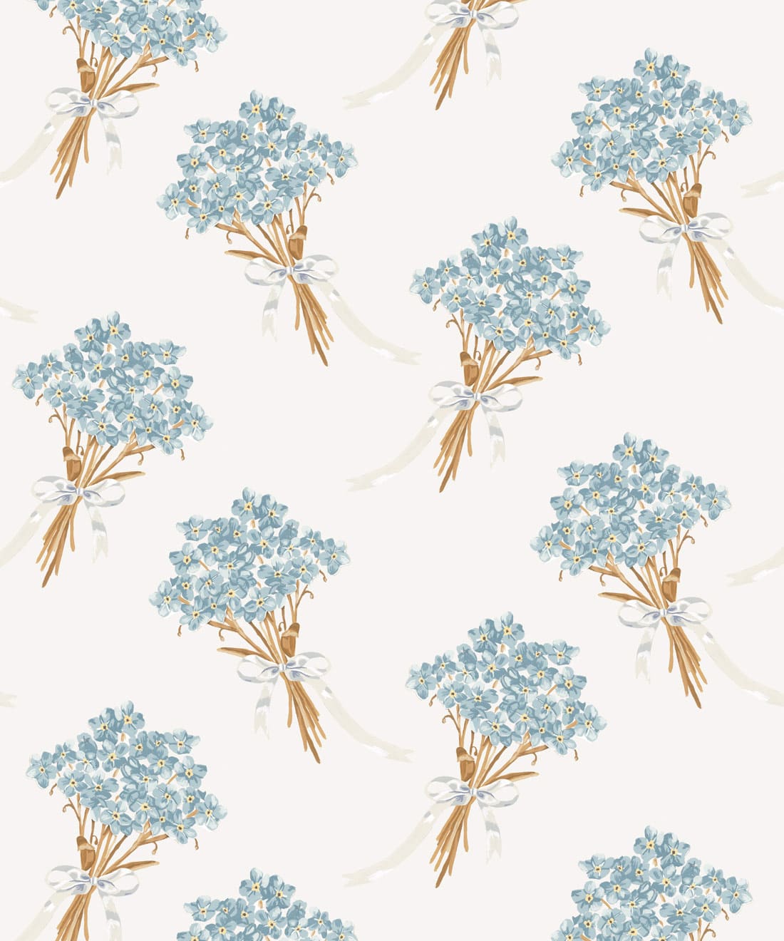 Forget Me Notes Wallpaper • Poodle & Blonde • Sky • Swatch