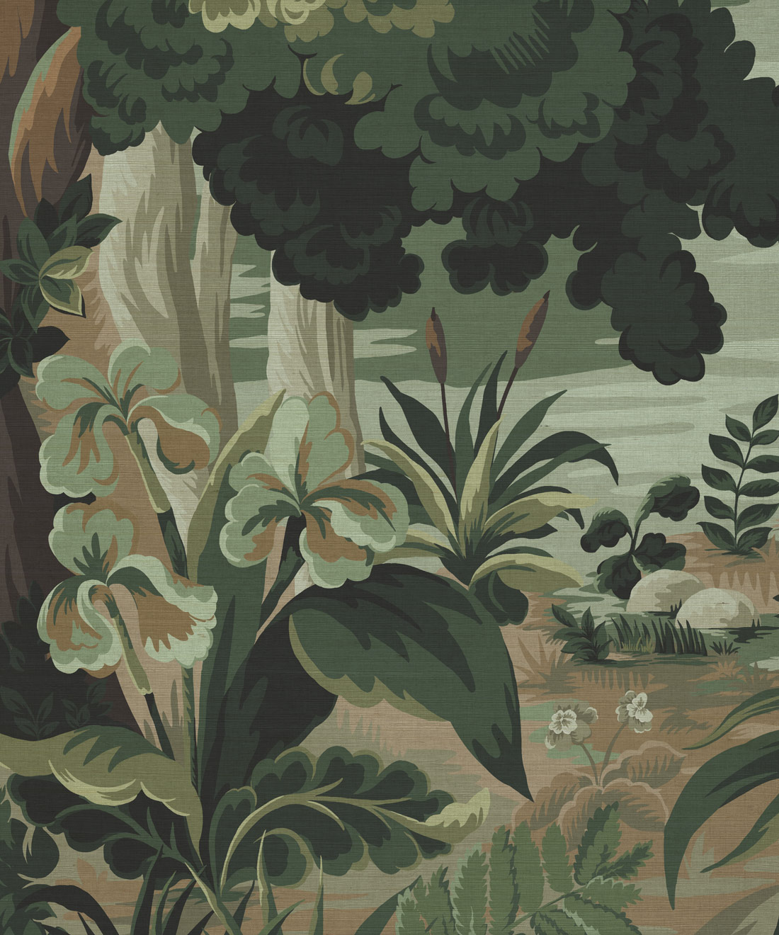 The Glenn Grasscloth Mural • Milton & King Studio • Evergreen • Swatch